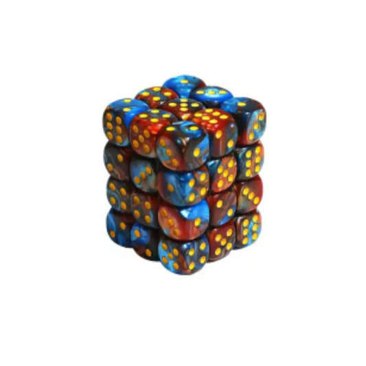 Dados D6 12mm Azul/Rojo - Amarillo