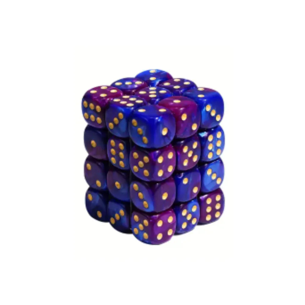 Dados D6 12mm Azul/Morado - Amarillo