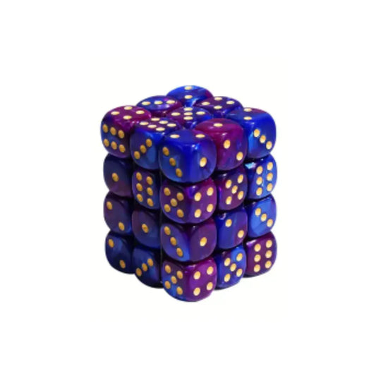 Dados D6 12mm Azul/Morado - Amarillo